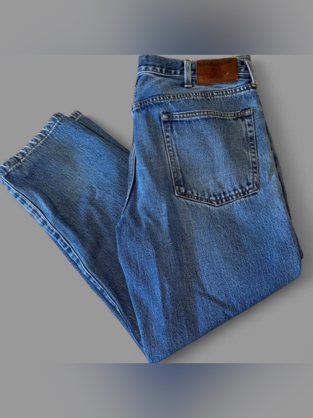 Lands' End Men's Blue Straight-Leg Jeans